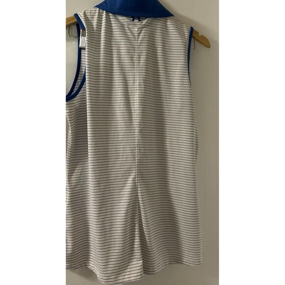 Under Armour Women’s Zinger Stripe Sleeveless Shirt Heat Gear Golf Shirt SZ M - Picture 4 of 7